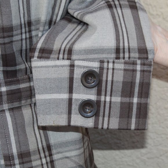 Apt 9 Brown Plaid Tie Pea Coat Jacket - Picture 3 of 6